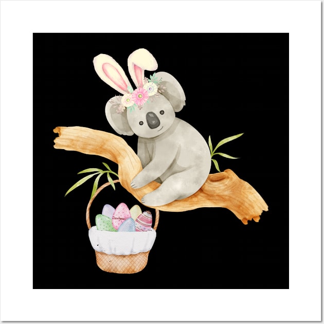 Cute Easter Koala Wall Art by Qibar Design